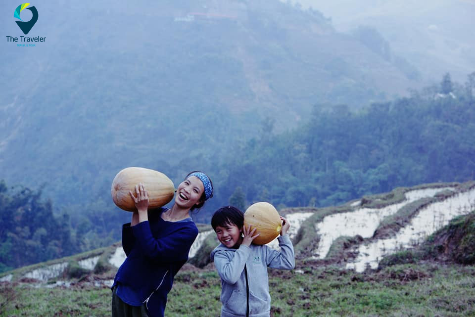 Nụ cười bé thơ mùa thu hoạch ở Sapa