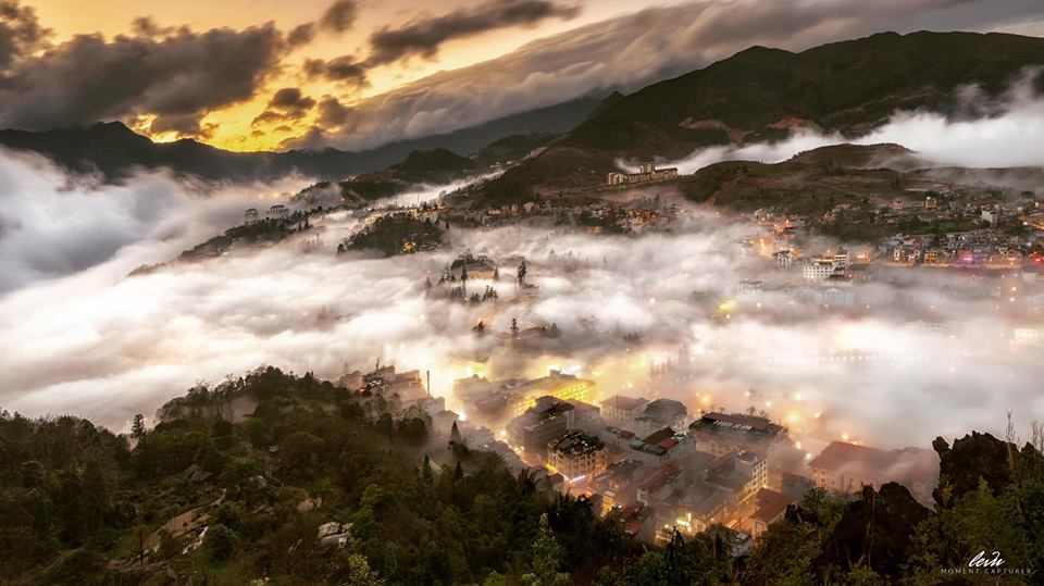 Toàn cảnh Sapa từ đỉnh núi Hàm Rồng