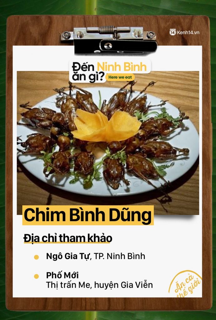Chim Bình Dũng – món ăn ngon Ninh Bình