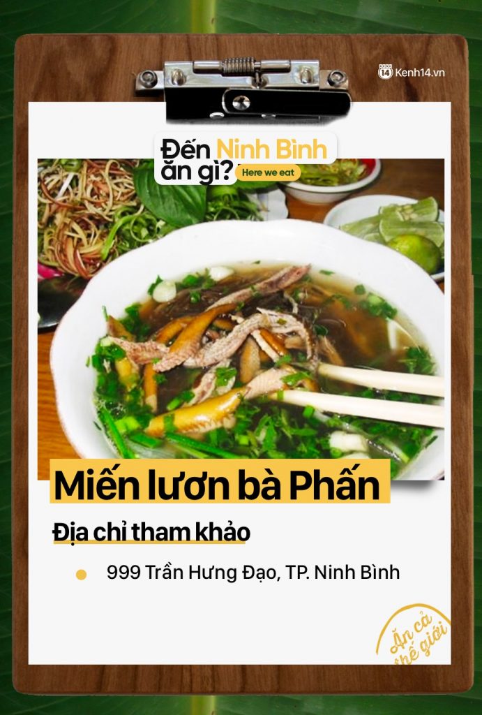 Miến lươn Bà Phấn – món ăn ngon Ninh Bình
